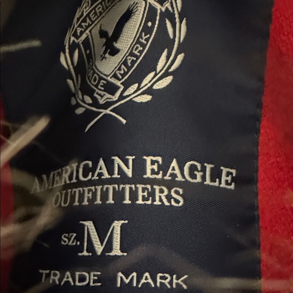 American Eagle Red Toggle Coat with Faux Fur Trim - Picture 5 of 8